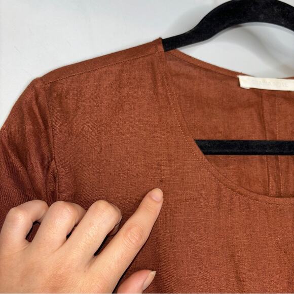 Shaina Mote Gia Linen Maxi Dress in Burnt Orange - Picture 7 of 10